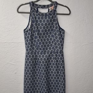 Anthro Under Skies Blue & White Polka Dot Dress S